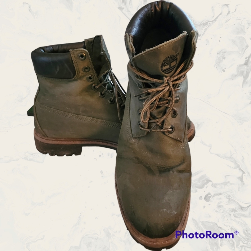 Rare Timberland Jaquard Camo Green Boots Size 10 US - Picture 4 of 6